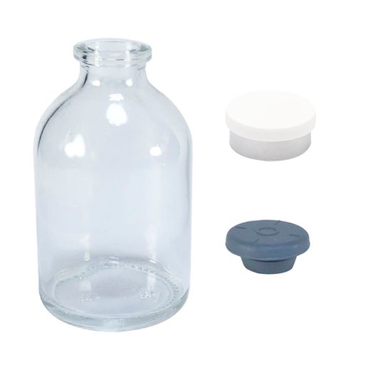 FRASCO-PENICILINA-50ML-COM-BORRACHA-E-SELO-FLIP-OFF-BRANCO