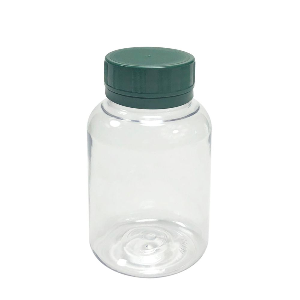 Pote-Para-Capsulas-Pet-150ml-cristal-com-tampa-verde