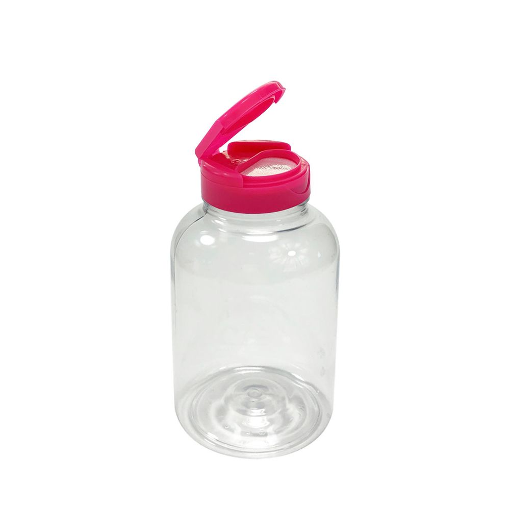 Pote-Para-Capsulas-Pet-200ml-cristal-com-tampa-pink