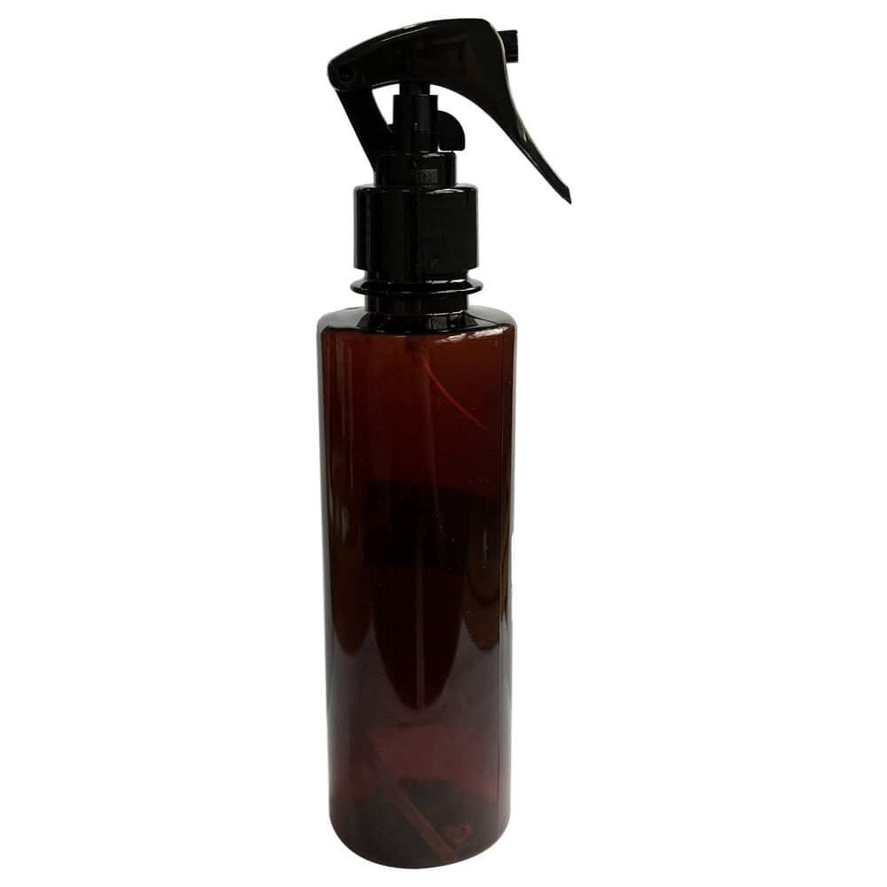 FRASCO-PET-CILINDRICO-RETO-250ML-AMBAR-COM-MINI-GATILHO-PRETO