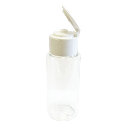 FRASCO-PET-OVAL-60ML-CRISTAL-COM-TAMPA-FLIP-TOP-BRANCA