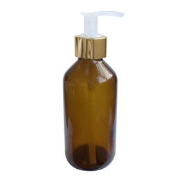 FRASCO-DE-VIDRO-AMBAR-200ML-COM-BICO-DE-PATO-DOURADO